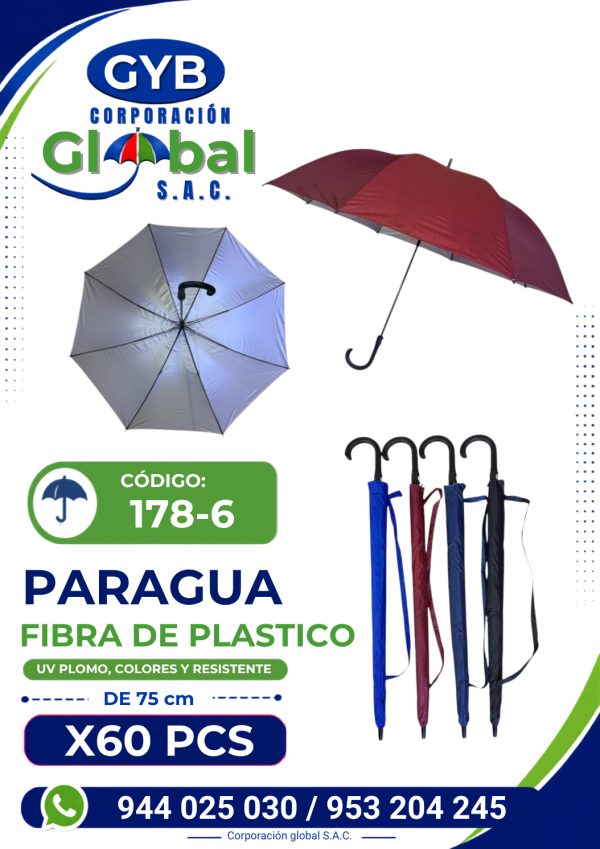 paragua fibra de plástico 178-6